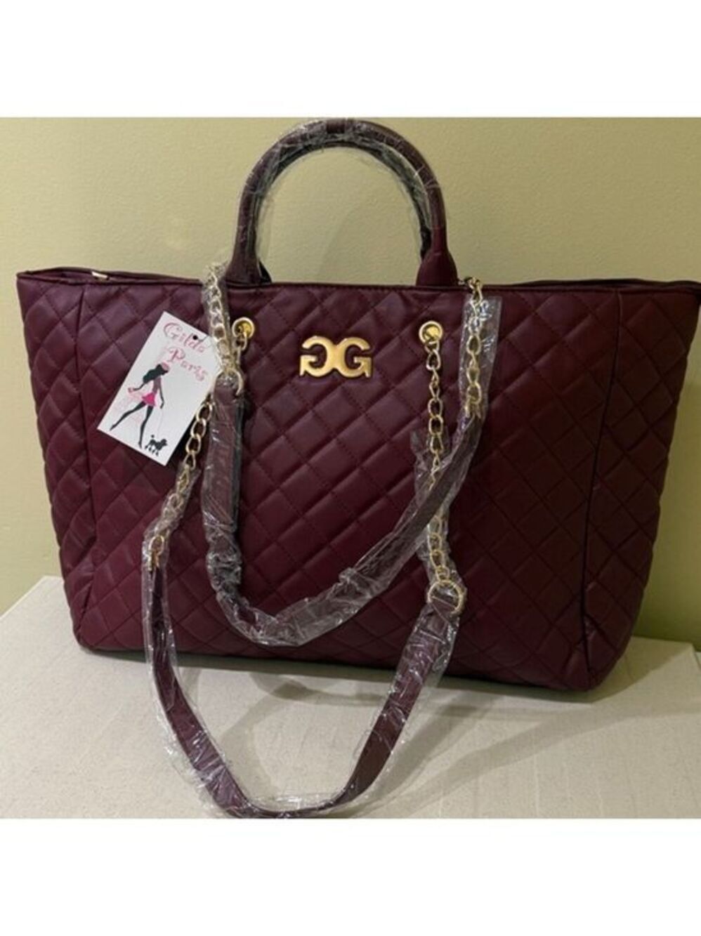 Gilda Paris Large Quilted Travel bag Luggage Tote Shoulder Bag Handbag